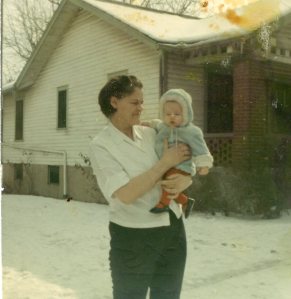 Grandma Ann and me.  Winter 1965.