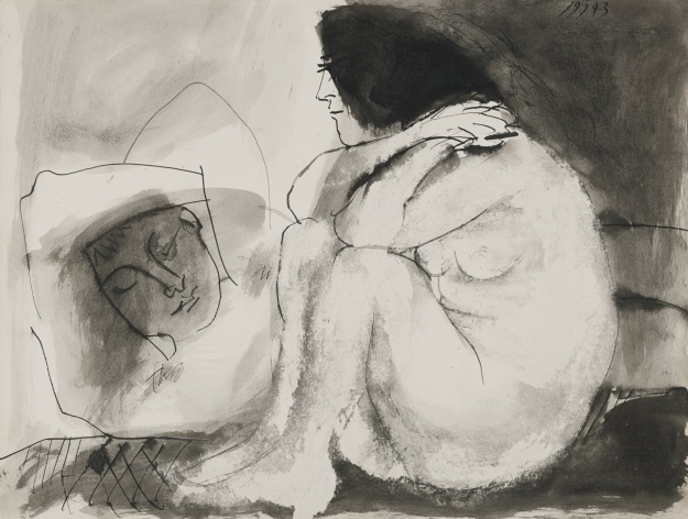 Pablo Picasso Sleeping man and sitting woman